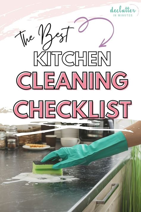 How To Deep Clean Your Kitchen, How To Clean The Kitchen Checklist, To Do List Cleaning House, Kitchen Cleaning Routine, How To Keep Kitchen Clean, Daily Kitchen Cleaning Checklist, How To Clean A Kitchen, How To Clean The Kitchen, How To Clean Your Kitchen