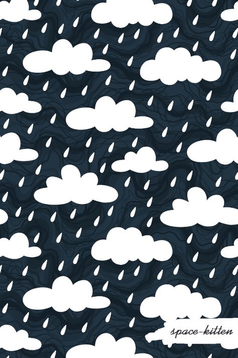 Risograph Illustration, Rain Pattern, Clouds And Rain, Surface Patterns, Art Time, Rain Storm, Spring Rain, Pattern Inspiration, Rain Clouds