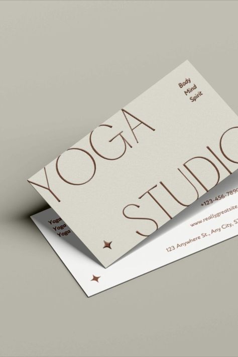 Yoga Studio Signage, Pilates Business Cards, Wellness Business Cards, Pbb Logo, Yoga Business Cards, Yoga Packaging, Yoga Studio Branding, Yoga Studio Ideas, Modern Yoga Studio