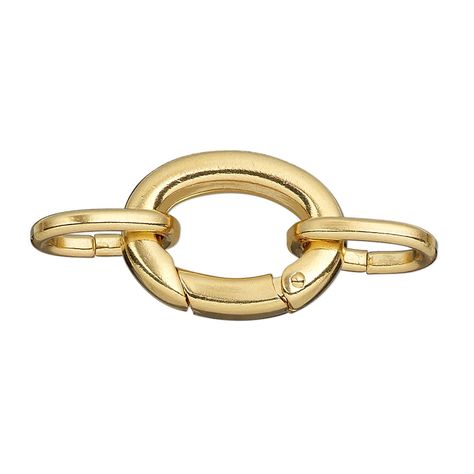 Clasp, self-closing hook, gold-plated brass, 20x16mm with (2) 14x10mm oval jump rings. Sold per pkg of 2. Clasps For Jewelry, Ceramic Fiber, Basic Jewelry, Jewelry Clasps, Fire Mountain, Bracelet Design, Fire Mountain Gems, Fire Mountain Gems And Beads, Hook Clasp