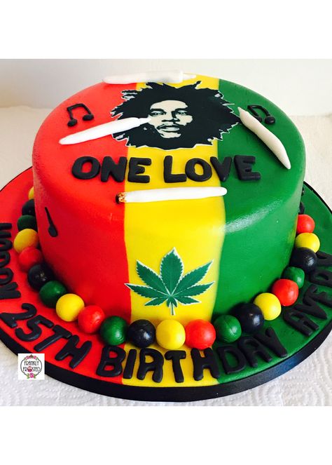 Bob Marley One Love Cake Bob Marley Birthday Cake, One Love Party, Rasta Cake, Bob Marley Cakes, Crazy Birthday Cakes, Bob Marley Birthday, Rasta Party, Crazy Birthday, Bob Marley One Love