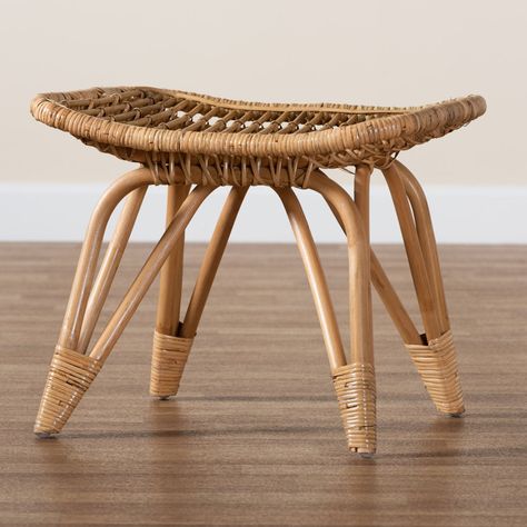 Bay Isle Home Comfort Rattan Accent Stool | Wayfair Accent Stool, Chic Living Room, Baxton Studio, Chic Living, Woven Rattan, Missing Piece, Stylish Home Decor, Modern Bohemian, Wood Accents