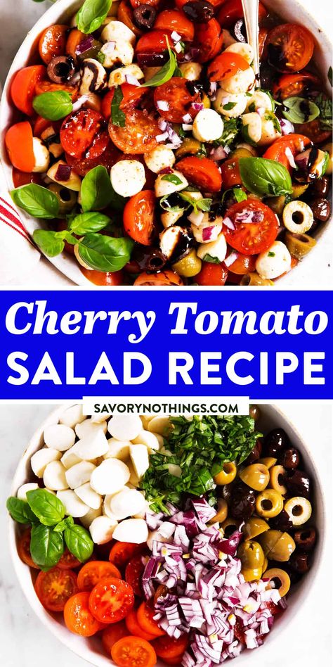 Homemade Balsamic Dressing, Fresh Basil Recipes, Tomato Mozzarella Salad, Tomato Salad Recipe, Easy Summer Side Dishes, Cherry Tomato Salad, Cherry Tomato Recipes, Fresh Tomato Recipes, Tomato Salad Recipes