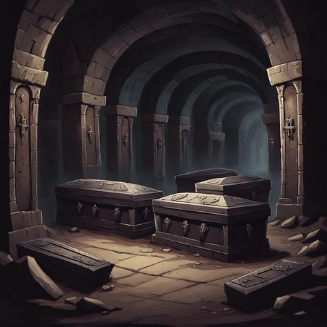 Room 25 Fantasy Tomb Art, Vampire Crypt, Tomb Of Annihilation Art, Ancient Tomb Concept Art, Tomb Of Dracula, Interior Concept Art, Savage Worlds, Vampire Queen, Motorbike Design