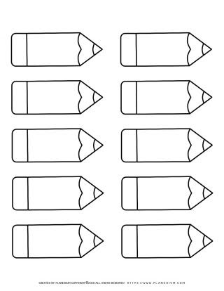 Templates - Free Editable Printables | Planerium Printable Pencil Template, Pencil Template Free Printable, Pencil Template, Crayon Template, School Classroom Decoration, Teacher Decorations, Coloring Pages Fall, First Day Of Homeschool, Pencil Labels