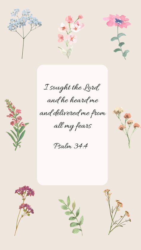 Psalms 34:4, Psalm 34 4, Bible Verse Background, Best Bible Verses, Bible Quotes Wallpaper, Verses Wallpaper, Inspirational Bible Quotes, Prayer Scriptures, Bible Verses Quotes Inspirational