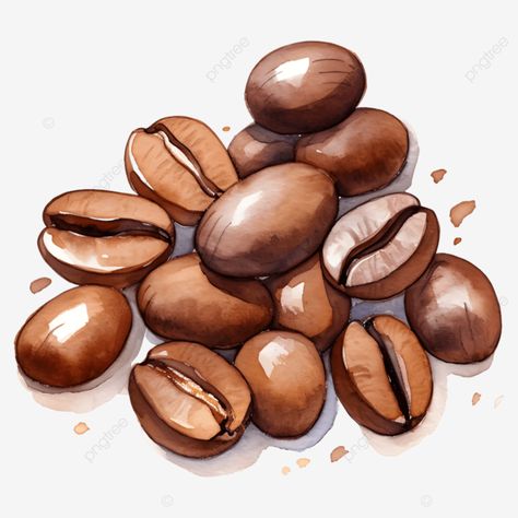 watercolor coffee bean coffee bean watercolor coffee bean coffee beans png Coffee Beans Illustration, Creative Bookmarks, Coffee Beans, Board Games, Coffee, Clip Art