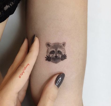 Raccoon Tattoo Ideas, Raccoon Pics, Raccoon Tattoos, Racoon Tattoo, Tattoos Life, Forearm Cover Up Tattoos, Raccoon Tattoo, Rare Tattoos, Raccoon Art