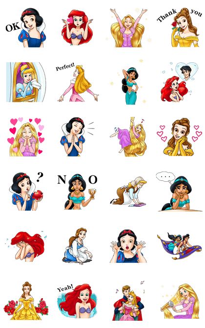 Disney princess animated stickers are here! Join Rapunzel, Ariel, Jasmine, Belle, Aurora, Cinderella, and Snow White in a variety of gorgeous and elegant poses! Printout Stickers, Disney Stickers Printables, Disney Doodles, Nails Stickers, Kawaii Disney, Princess Sticker, Free Printable Stickers, Tumblr Stickers, Disney Sticker