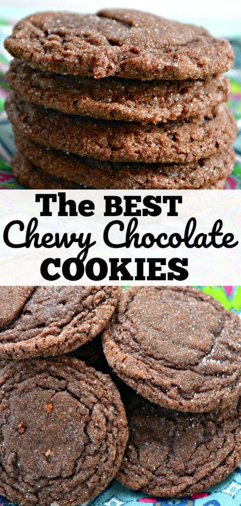 The BEST Chewy Chocolate Cookies on the planet! Check out this easy cookie recipe that is sure to have your friends asking you for the recipe! #cookies #dessert #easycookies #chocolatecookies #chocolate #chewy Easy Cookie Recipe, Recipe Cookies, Chewy Chocolate Cookies, Cookie Recipes Unique, Chocolate Cookie Recipes, Oreo Dessert, Crinkle Cookies, Chip Cookie Recipe, Keto Desserts