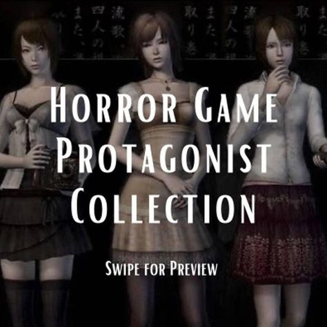 Japanese Female Horror Game Protagonist Collection... - Depop Japanese Horror Game, Female Horror Game Protagonist, Horror Game Protagonist, Games Aesthetic, Game Protagonist, Layered Mini Skirt, Survival Horror, Japanese Horror, Fatal Frame