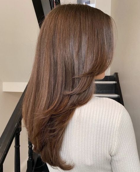 Front Layers On Medium Hair, Long Hair With Layers Around Face, Round Face Haircuts Long Straight, Good Haircuts For Round Faces, Haircuts For Round Faces Long Layered, Round Layers Haircut, Round Haircut, Straight Layers, Round Layers