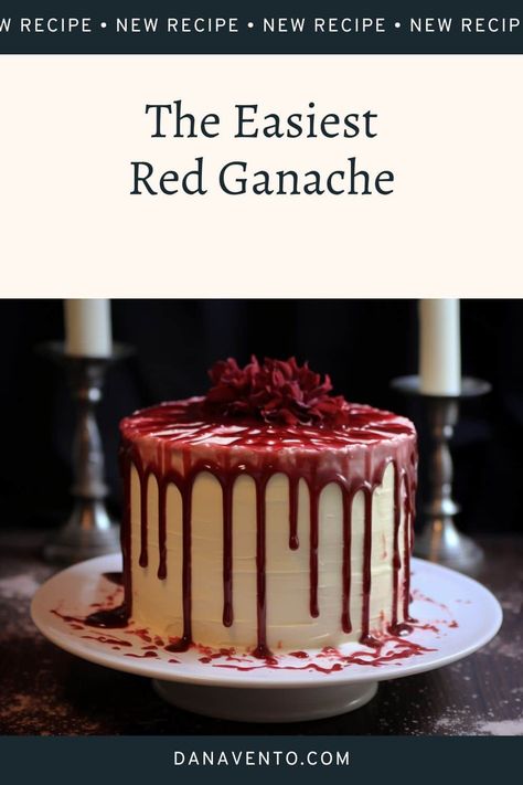 easy red ganache icing dripping Red Ganache Drip, Red Drip Cake Recipe, Red Ganache Recipe, Red Cake Drip, Drip Icing Recipes Easy, Red Velvet Drip Cake, Edible Blood For Cakes, Easy Drip Cake, Ganache Drip Recipe