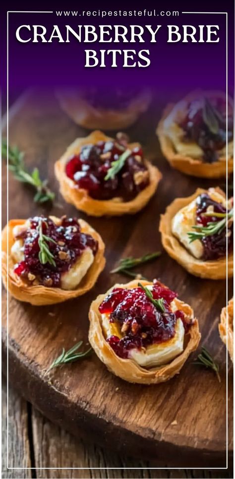 Cranberry Brie Bites are a festive and flavorful appetizer combining creamy brie cheese, flaky crescent roll dough, and a sweet cranberry-orange sauce. These bite-sized treats are perfect for holiday gatherings and impress guests with their delicious combination of savory and sweet flavors. Crescent Roll Appetizers, Cranberry Brie Bites, Cranberry Orange Sauce, Cranberry Brie, Brie Bites, Crescent Roll Dough, Brie Cheese, Appetizer Bites, Crescent Roll