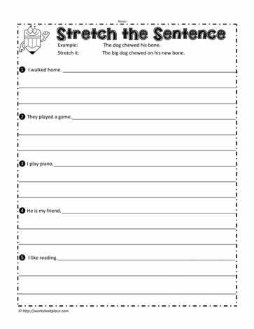 Stretch The Sentence, Stretching Sentences, Teaching Sentence Writing, Sentence Writing Worksheets, Writing Sentences Worksheets, Sentence Building Activities, Sentence Writing Activities, Second Grade Writing, Mentor Sentences