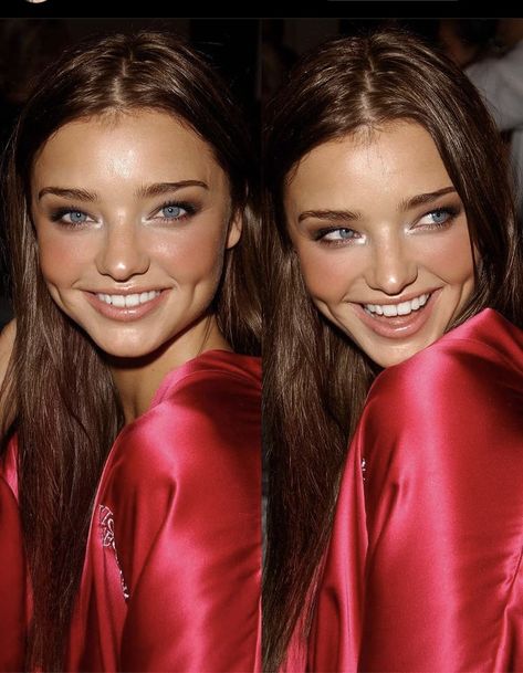 Miranda Kerr Victoria Secret, 2000s Makeup Looks, Aesthetic Account, Aesthetic Finds, Bombshell Makeup, Makeup Vs No Makeup, Angel Makeup, Miranda Kerr Style, Victoria Secret Models