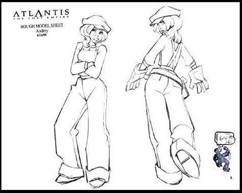 Atlantis Model Sheet, Atlantis The Lost Empire Concept Art, The Lost City Of Atlantis Disney, Atlantis The Lost Empire Audrey, Audrey Atlantis, Audrey Ramirez, Milo Thatch, Disney Atlantis, Disney Art Style