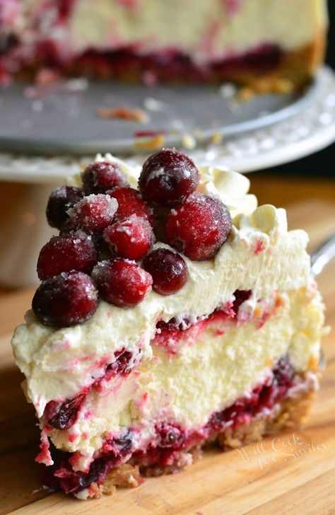 30 Things to Make with Cranberries | Breakfasts, Drinks, Desserts, and More! – Parade Christmas Cheesecake Recipes, Chocolate Mousse Cheesecake, Cranberry Cheesecake, Christmas Cheesecake, Cranberry Jam, White Chocolate Mousse, Baking Desserts, Brownie Desserts, Interesting Recipes