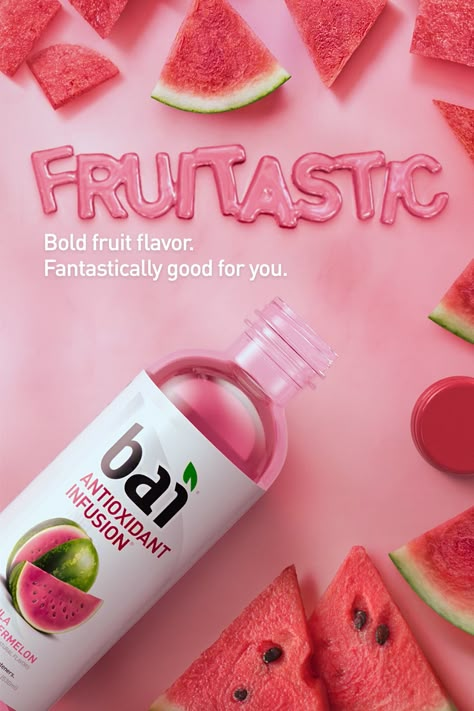 Fruit Design Ideas, Raspberry Souffle, Juice World, Juice Ad, Diet Products, Ad Ideas, Molten Chocolate, Bottle Label Design, Food Graphic Design