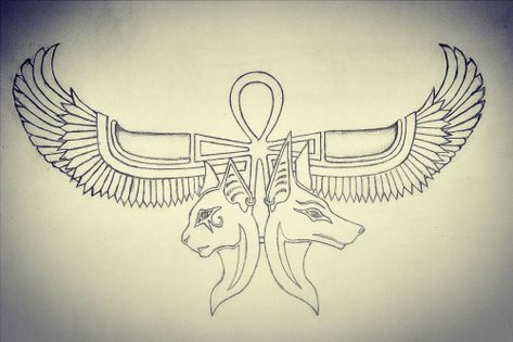 TAttoo Egyptian Tattoo Outline, Egyptian Drawings Tattoo, Egyptian Tattoo Bastet, Cleopatra Wings Tattoo, Egyptian Wings Tattoo, Tattoo Anubis, Tattoos Egyptian, Pinterest Tattoos, Egyptian Eye Tattoos