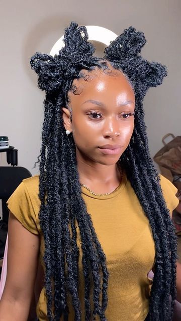 Cute Hairstyles For Faux Locs, Jamrock Locs, Soft Locs Styles, Bohemian Soft Locs, Jah Locs, Christmas Braids, Short Locs Hairstyles, Faux Locs Hairstyles, Dreadlock Styles