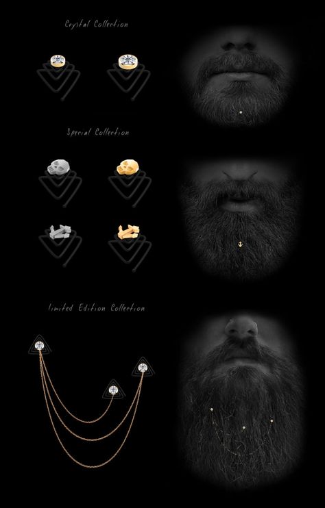 Krato Milano Beard Jewelry collection range: Different Types Of Beards, Beard Accessories, Beard Jewelry, Patchy Beard, Beard Beads, Mens Jewerly, Beard Game, Dreadlock Accessories, Red Beard