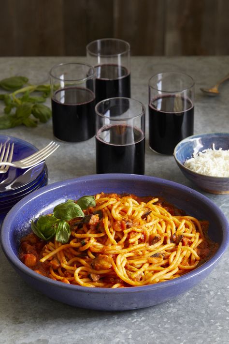 In honor and shameless infatuation, we've created four pasta dishes for TABLE readers inspired by ... Stanley Tucci Bolognese Recipe, Stanley Tucci Pasta Recipes, Stanley Tucci Pasta, Stanley Tucci Tomato Basil Pasta, Bucatini Amatriciana, Stanley Tucci Recipes, Tucci Recipes, Bucatini Recipes, Amatriciana Recipe