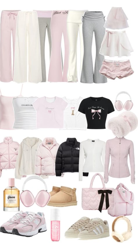 Outfit Inspo With Stores, Styles And Aesthetics, How To Make Your Clothes Look Cute, Essential Closet Pieces, Fashion 2025 Winter, Wonyoungism Outfits For School, Cute Pink Outfits For School, Cute Clothing Brands, Pink Fits Aesthetic