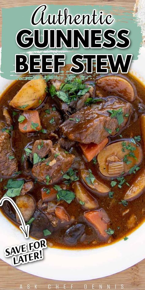 Have you ever had Guinness Beef Stew? This Beef Stew recipe is full of tender beef, hearty root vegetables, and a rich tomato broth with a deep savory flavor. Can you say comfort food? Without a doubt, this Guinness Stew will be one of the best stew recipes you’ve ever tasted. It’s the perfect full meal for any time of year. Try this Authentic Guinness Beef Stew for your family meal tonight! Guiness Beef Stew Recipe, Guiness Stew, Best Stew, Best Stew Recipe, Irish Stew Recipe, Guinness Stew, Guinness Beef Stew, Irish Beef Stew, Best Beef Recipes