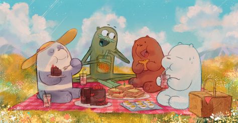 Escandalosos- los osos y Charli teniendo un picnic We Bare Bears Fanart, Ice Bear We Bare Bears, Baby Bears, We Bare Bears Wallpapers, Ice Bear, Ice Bears, Cartoon World, We Bear, We Bare Bears