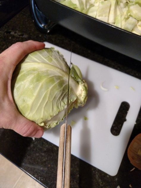 How To Chop Cabbage, How To Cut Cabbage, Cabbage And Smoked Sausage, Keto Cabbage Recipe, Keto Meal Ideas, Sweet And Sour Recipes, Baked Cabbage, Cabbage Steaks, Cabbage Head