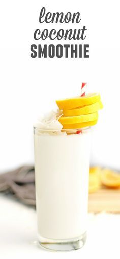 Healthy lemon coconut smoothie recipe! A tart, yet sweet way to load up on probiotics and nutrients. // Rhubarbarians // yogurt smoothie / tropical smoothie #smoothie #yogurt #probiotics #healthyrecipes Low Cal Drinks, Smoothie Coconut, Amazing Smoothie Recipes, Lemon Smoothie, Coconut Smoothie Recipe, Yogurt Smoothie, Sweet Smoothies, Coconut Drinks, Coconut Smoothie