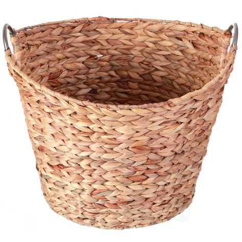 Vintiquewise Large Round Water Hyacinth Wicker Laundry Basket Wicker Laundry Hamper, Stackable Baskets, Laundry Basket With Lid, Beachfront Decor, Hamper Basket, Round Storage, Water Hyacinth, Large Baskets, Rattan Basket