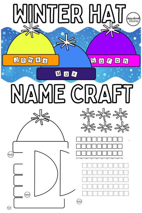 here is an easy prep name craft to help welcome Winter and the clothes that keep us warm! I love pairing this activity with The Jacket I Wear In The Snow by Shirley Neitzel or The Hat by Jann Brett! Click the link to grab this resource! Preschool Handwriting, Name Building, Fun Lesson Plans, Hat Template, Name Crafts, Winter Kindergarten, Welcome Winter, Winter Preschool, Name Writing