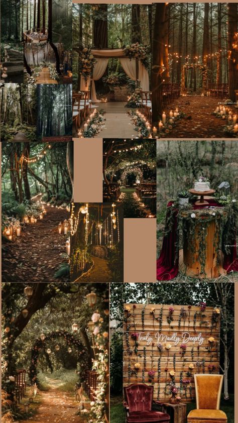 Fall Fairytale Wedding Theme, Magical Forest Wedding Fairytale, Fairy Tale Wedding Decorations, Fairy Tail Wedding Theme, Fantasy Themed Wedding, Heathen Wedding, Rustic Fairytale Wedding, Narnia Wedding, Woodland Fairy Wedding