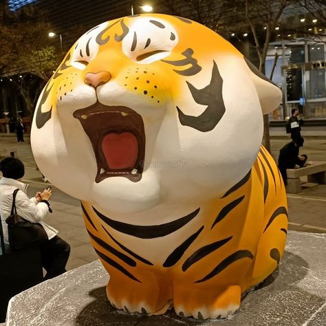 Tiger Statue, Tiger Spirit, Meme Random, Cute Tigers, Cute Jokes, Hoshi Seventeen, Jokes Pics, A Tiger, Cute Memes