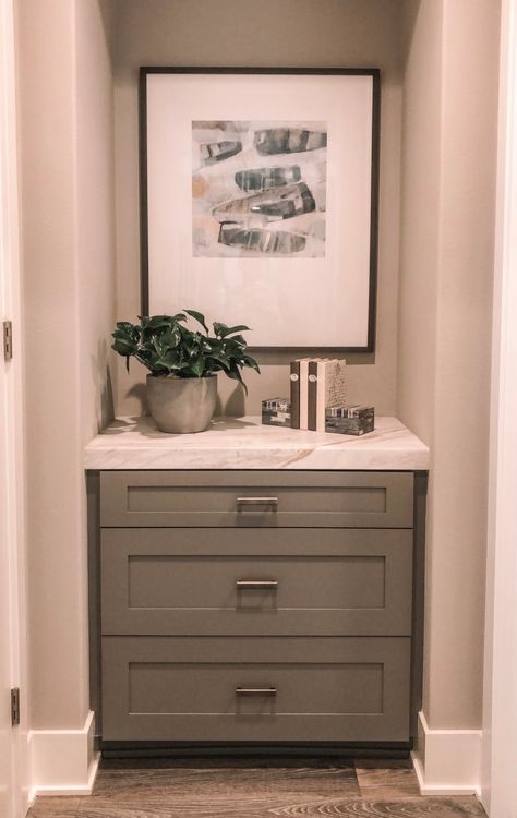 Hallway Recess Ideas, Small Hallway Nook, Deep Nook Ideas, Random Nook In House, Random Nook Ideas, Hallway Alcove Ideas Wall Niches, Odd Nook Ideas, Cabinet Nook Ideas, Small Hallway Nook Ideas