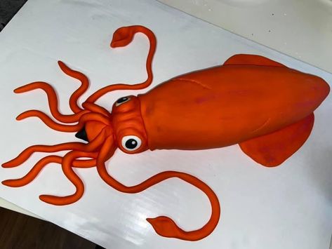 Squid Cake, Ocean Theme Birthday Party, Ocean Theme Birthday, Giant Squid, 3d Cakes, Life Aquatic, 14th Birthday, Theme Birthday, Ocean Theme