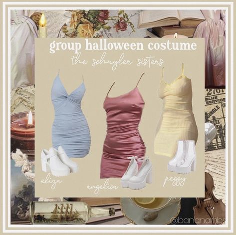 Schuyler Sisters Costume, Besties Costumes, Trio Outfits, Hamilton Costume, The Schuyler Sisters, Sister Halloween Costumes, Halloween Trio, Sister Costumes, Schuyler Sisters