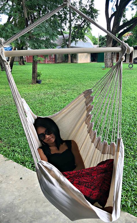 Diy Hanging Chair, Rope Hammock Chair, Brazilian Hammock, Hammock Netting, Backyard Hammock, Diy Hammock, Bedroom Porch, Indoor Hammock, Hammock Bed