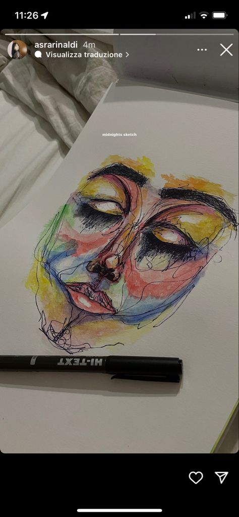 painting water colours sketch drawing inspo idea simple pen one line brush easy ig stories aesthetic colorful Water Colour Pens Art Easy, Ig Drawing Story, Water Colour Animals Easy, Water Colour Ideas Easy, Water Colour Paintings Aesthetic, Aesthetic Water Colour Painting, Painting Ig Story, Easy Pen Sketches Aesthetic, Sketch Pen Art Colour