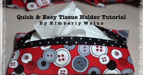 This quick and easy tutorial makes 6 Kleenex Tissue Holders  out of a small amount of three different fabrics. I love making these for fri... Kleenex Holder For Purse, Fabric Squares Projects, Purse Tissue Holder, Sewing Makeup Bag, Tissue Bag, Pincushion Tutorial, Kleenex Tissues, Tissue Pack, Ribbon Flower