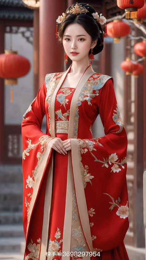 Hanfu Dress Princesses, Chinese Empress Dress, Hanfu Red, Empress Dress, Chinese Empress, Chinese Princess Dress, My Future Husband, Traditional Asian Dress, Chinese Princess