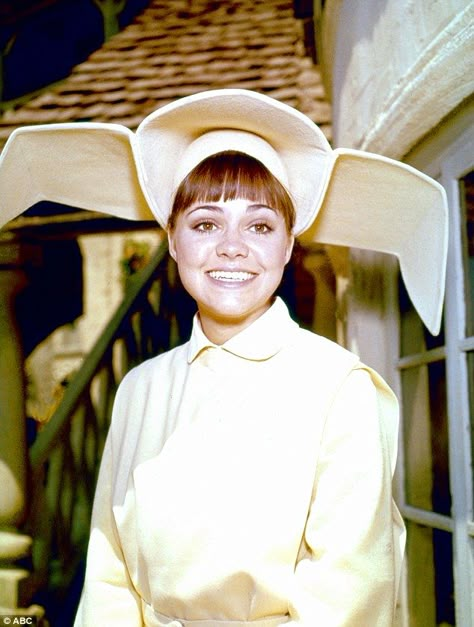 From Gidget to The Flying Nun: The actress was an apple-cheeked starlet around the time sh... Flying Nun, 80s Prom Party, The Flying Nun, Nuns Habits, School Tv, Sally Field, Abc Photo, Vintage Television, Johnny Carson