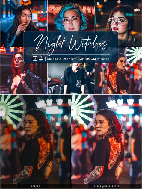 15 Best LUTs & Lightroom Presets for Night Photography | Daily design inspiration for creatives | Inspiration Grid Night Filter Lightroom, Lightroom Night Edit, Lightroom Settings, Lightroom Presets For Night Photos, Night Lightroom Presets, Night Preset Lightroom, Vsco Theme, Euphoria Lightroom Preset, Night Photography Portrait