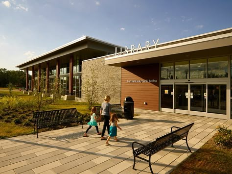 Modern Library Design Interiors, Public Library Architecture, Library Exterior, Public Library Design, Orange Branch, School Library Design, Library Building, Library Project, Library Architecture