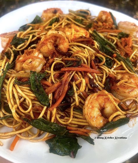 XO SHRIMP NOODLES RECIPE: 8... - Tiffany Ketcher Kreations Tiffany Ketcher Recipes, Seasoning For Shrimp, Shrimp Noodles Recipes, Fry Noodles, Lo Mein Noodles, Shrimp Noodles, Dried Scallops, Seafood Seasoning, Stir Fry Noodles