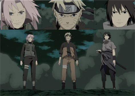 Naruto Scenes, Naruto Moments, Anime Canvas Art, Naruto Uzumaki Shippuden, Sakura Uchiha, Naruto Pictures, Team 7, Sakura And Sasuke, Anime Canvas