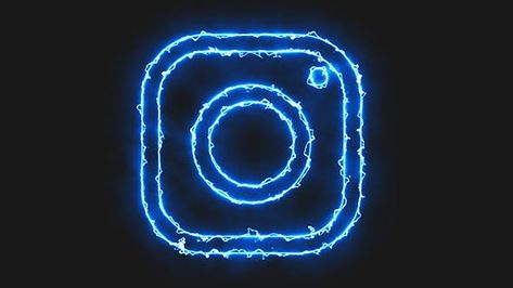 Blue Electric Instagram Icon by Pixinnova | VideoHive Instagram Neon Logo, Electric Icon, New Instagram Logo, X Icon, App Ikon, Whatsapp Logo, Blue Neon Lights, Blue Aesthetic Dark, Blue Electric