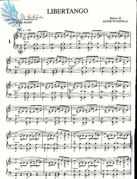 Libertango Beginner Violin Sheet Music, Easy Violin Sheet Music, Accordion Sheet Music, Piano Chords Chart, Accordion Music, Trumpet Sheet Music, Saxophone Sheet Music, Flute Sheet Music, Violin Sheet